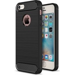 Gigapack iPhone SE (2016) GIGAPACK Силиконов протектор за телефон, удароустойчив, карбонов модел, ЧЕРЕН (GP-128200)