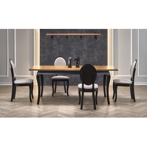 Halmar Разтегателна Трапезна Маса BM-Windsor 1, MDF, черен, тъмен дъб
