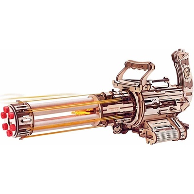 ROBOTIME Rokr 3D dřevěné puzzle Rotační kulomet 412 ks – Zboží Dáma