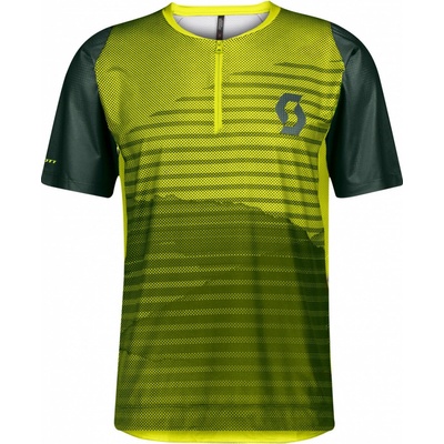 Scott Shirt Trail Vertic Zip s/sl žlutá/zelená