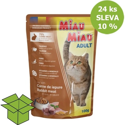 Miau Miau Adult Rabbit 24 x 100 g