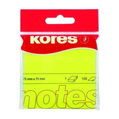 Kores Samolepiace bločky 75x75 - žlté