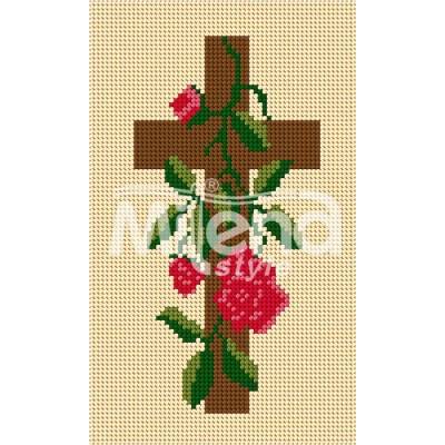 Milena Style Кръст с роза - гоблен със схема