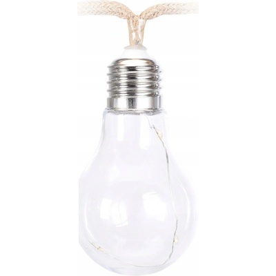 BigBuy Christmas 30 LED světelný řetěz s motivem žárovky na jutové šňůře