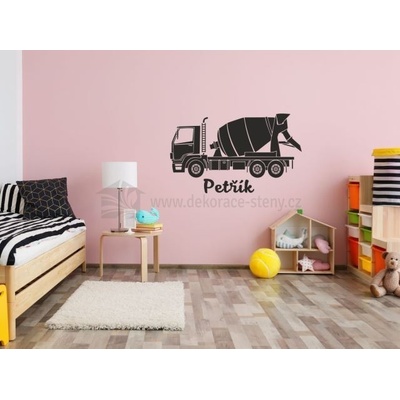 dekorace-steny.cz 608 - Bytové nálepky - Domíchávač betonu - 30 x 60 cm
