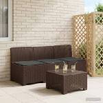 vidaXL Пейка за градина с Cushions във вид на ратан 3-местен ПП Кафяво (8011965)