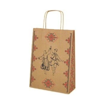 Натурална хартиена чанта " Надиграване" 18+8/24 25бр (е-3460)