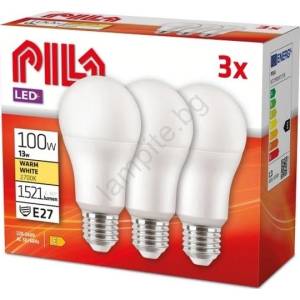 Philips КОМПЛЕКТ ОТ 3 LED КРУШКИ Philips Pila E27/13W/230V 2700K (P7317)