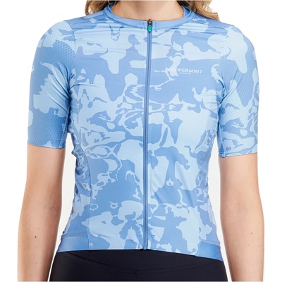 PEPPERMINT Дамска фланелка с къс ръкав за колоездене PEPPERMINT Women's Signature Jersey Cycling jersey - Jam Sky - размер XS (156-2713-1111)