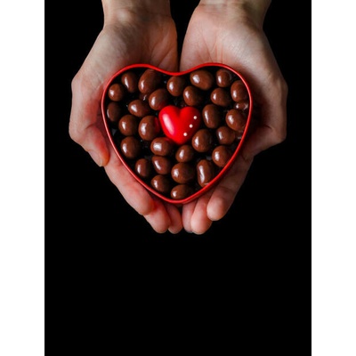 Plakát, Obraz - Human hands holding red heart shaped, EujarimPhotography, 30 × 40 cm