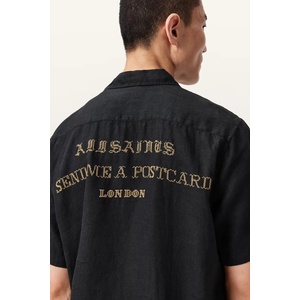 AllSaints риза мъжка от лен DUNLOE (M115SE)