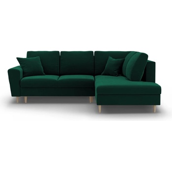 Cosmopolitan Design Зелен кадифен разтегателен ъглов диван с място за съхранение (десен ъгъл/L форма) Kyoto - Cosmopolitan Design (COS_RCF_L_2_F2_KYOTO6)