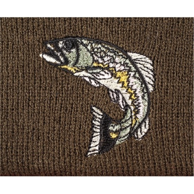 Pletex pletená čepice s výšivkou pstruh