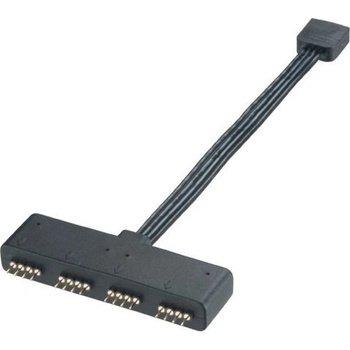 AKASA rozbočovač pro RGB LED pásky AKASA / 1x female / 4x male, černá, 10 cm