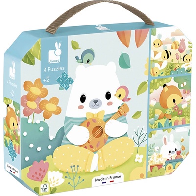 Janod Детски пъзел Janod - В гората, 4 вида (J02552)