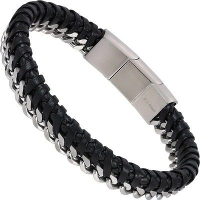 Free Style Pánský náramek z pravé kůže a chirurgické oceli MBSS199