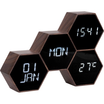 Karlsson Будилник Six In The Mix в дървесен цвят (KA5805WD)