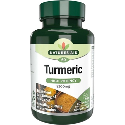 Natures Aid Turmeric 8200 mg 95% čistý extrakt z kurkumy 60 kapsúl