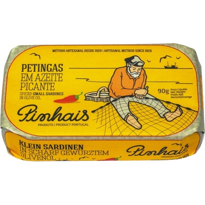 Pinhais Portugalské mini sardinky Petingas pikantné v olivovom oleji 90 g