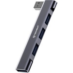 Techsuit - Докинг станция ZenithDock 4 в 1 (H14) - USB към 3x USB 2.0, 1x USB 3.0 - Сив