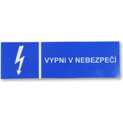 Samolepka č.27 Vypni v nebezpečí (14,5x4,5cm)