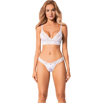 Obsessive Set Heavenlly - дантелен сутиен комплект (бял)