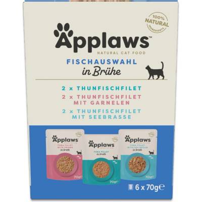 Applaws kapsičky vo vývare 6 x 70 g mix s tuniakom a kuracím 3 druhy