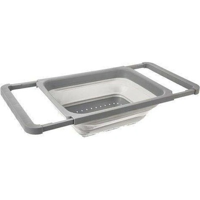 Cedník 39x26,5cm , skládací, pružný, do dřezu, silikon/plast