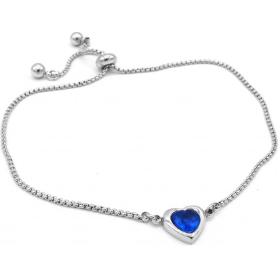 Steel Jewelry Náramek MODRÉ SRDCE z chirurgické oceli NR080379