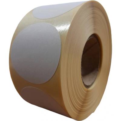 Papierová Etiketa kruh 43 mm, Matný papier, Biela, Dutinka 40 mm, 1000 ks/kotúč, Permanentné lepidlo, Priemer kotúča 97 mm