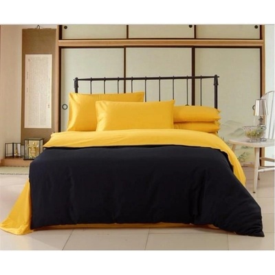 Rakla Спален Комплект 100%памук, двуцветен черно/светло жълто (5000560-1rl)