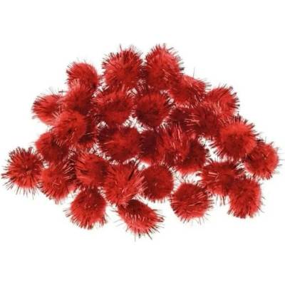 Brewis Červené metalické pomponky, 2 cm, 40 ks – Brewis