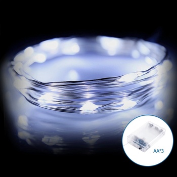 Aigostar LED коледен гирлянд 50 LED, 5, 3 м, студена бяла светлина, 3xAA (AI1308)