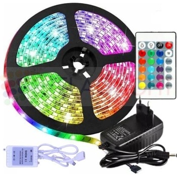 Комплект 5 м RGB LED лента, FLAGLIGHT, SMD5050 30 LED/m IP20+IR контролер 24 key+адаптер 3A (1142 premium)