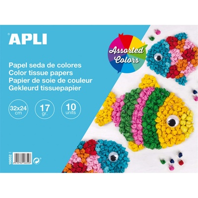APLI hedvábný papír 32 x 24 cm blok 10 listů mix barev – Zboží Dáma