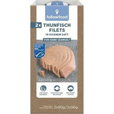 Followfood Filety z tuňáka ve vlastní šťávě 2 x 80 g