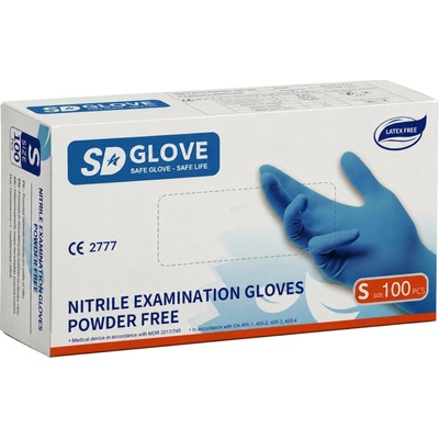 Glove Nitrile Examination 100 ks modré S 100518