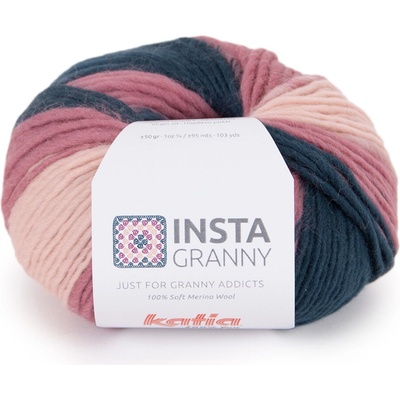 Katia Instagranny Farba: Green blue-Medium rose-Light pink
