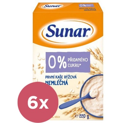 6x SUNAR První kaše nemléčná rýžová 220 g