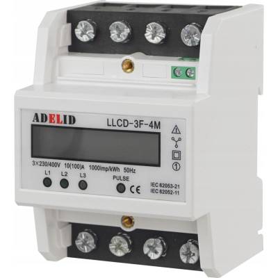 Třífázový elektroměr Adelid 400 V IP20 10 A
