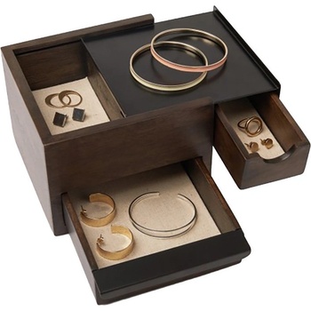 Umbra Кутия за бижута на две нива Umbra Stowit, цвят черен и орех (1005314-048)