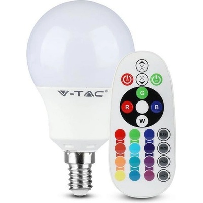 V-TAC LED 3,5W E14 Ball P45 Remote VT-2234 6400K + RGB 320lm