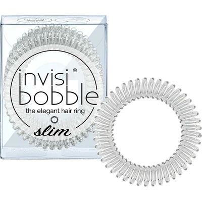 Tenká špirálová gumička do vlasov Invisibobble Slim Crystal Clear - číra, 3 ks (IB-SL-PC10002-2)