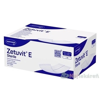 Zetuvit E Sterile sterilné nasiakavé kompresy 15 × 25 cm, 10 ks