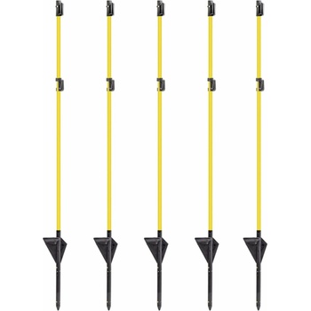 Oválne tyče zo sklenených vlákien na plot 110 cm s pätkou, hrotom a 2 izolátormi - 100 ks