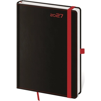 Black Red A5 denný 2027 čierno/červený