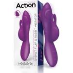 Action No. Eleven Vibrator with Bunny, G-Spot and Pulse Function Purple
