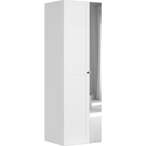 BRW Гардероб flex 75 / 66 / 240 см бял - тесен модел с огледало (f57-szafa_zestaw_20-bi/bi)