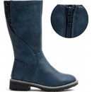 Wojtyłko dievčenské kozačky zateplené kožušinou Zips