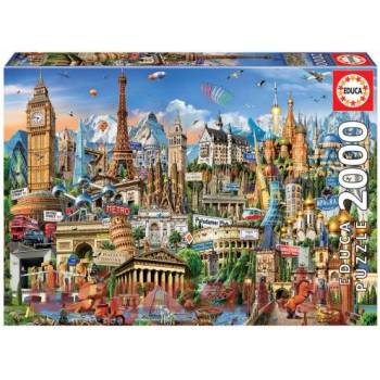 Image 1 of Educa Пъзел educa 17697 - 2000 части - Европейски забележителности (edu17697)